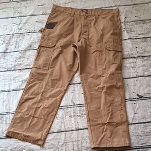 Wrangler WorkWear Men's Tan Canvas Cargo Pants 38x30